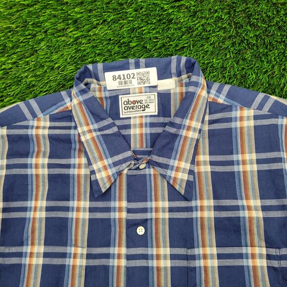 Vintage 90s Western Hippie Button Shirt 3XL 19.5 30x32 Baggy Plaid - Picture 10 of 12